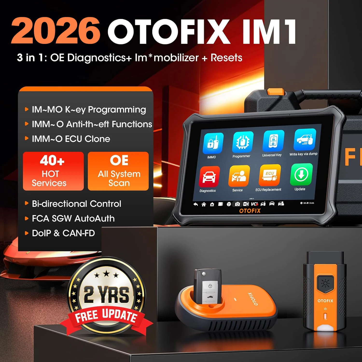 OTOFIX IM1 XP1 Por Automotive Key FOB Programming Tool Immobilizer Programmer Diagnostic Tool Full System Scanner 2 Year Update