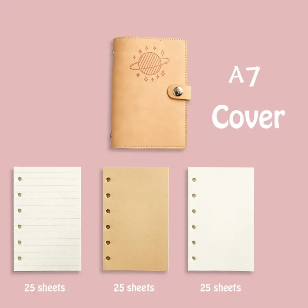 A7 PU Leather Pocket Note Book Buckle Loose-leaf Notebooks Budget Binder Planner Journal Cover Notebook School Office Supplies