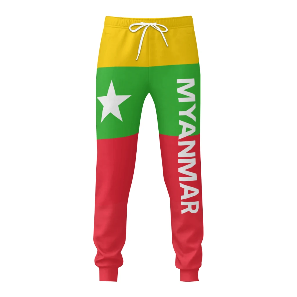 Myanmar Flag Mens Sweatpants with Pockets Joggers for Men Sports Casual Sweat Pants With Drawstring