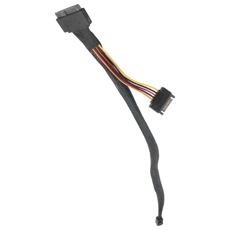 

AED7-Built-In 12G Mini SAS HD To U.2 / SFF-8643 To SFF-8639 Cable 0.5M With 15-Pin SATA Power Supply, Suitable For U.2 SSD