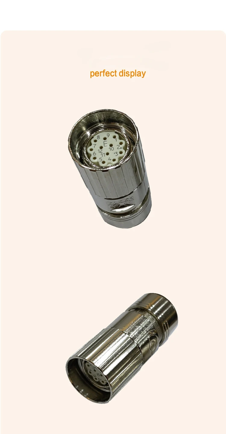 M23 Signaal Encoder 12 Core Vrouwelijke Luchtvaart Plug Servo Motor Connector Asta