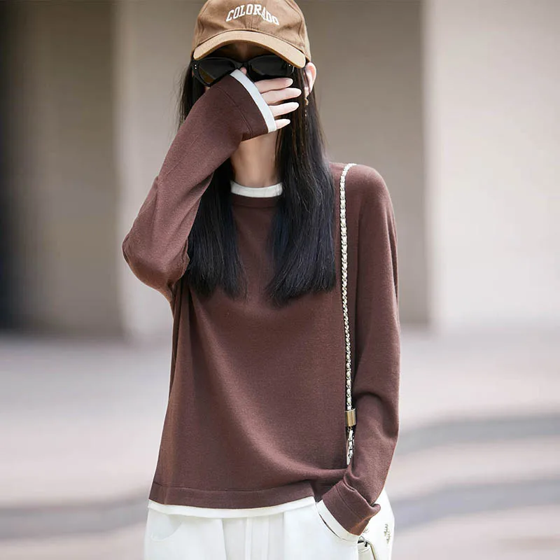 

Sweater Tops for Woman Tracksuit Wool Knitted Pullover Soft Comfortable Knitwear Loose Casual Knit Top Fashion Women's Clothing