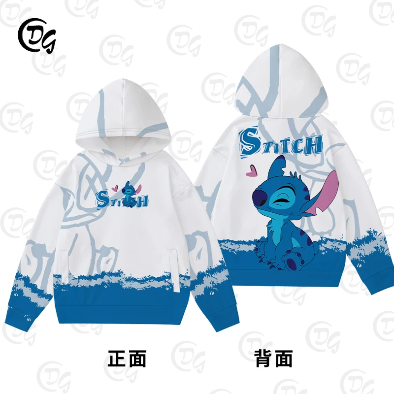 

Пуловеры с капюшоном Disney для мальчиков и девочек Love Stitch Ohana с принтом, милые, мягкие, удобные, стильные, свободного кроя, большие размеры, с длинными рукавами, осень-зима