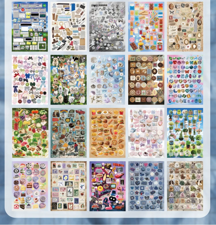Journal GO 30-seitiges, vielseitiges, niedliches Stickerbuch, perforiertes, glänzend beschichtetes Papier, dekoratives Stickerpapier für Journaling und Scrapbooking – Detail 18