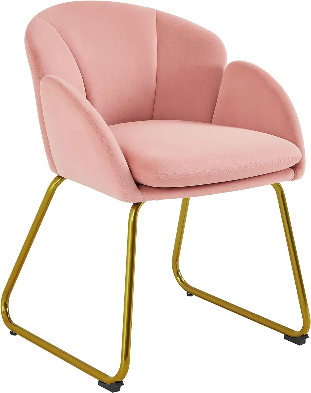 

Flower Shape Velvet Armchair, Modern Side Chair Vanity Chair with Golden Metal Legs for Living Room/Dressing Room/Bedroom/Home