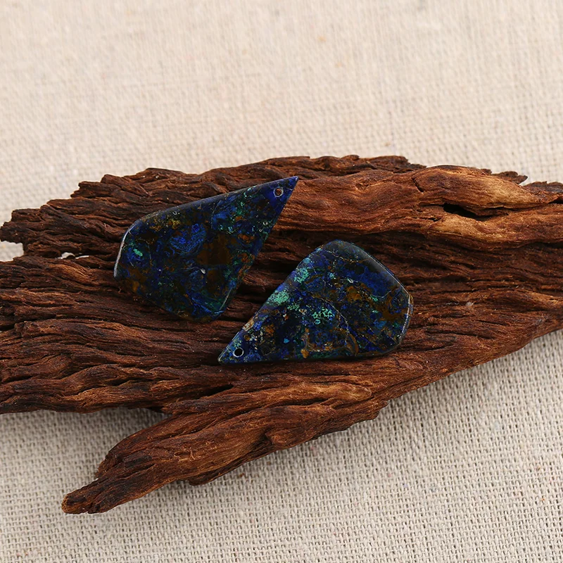 B&F Blue Azurite Earring Beads for Jewelry Making, Handmade Natural stones beads, Stones for jewelry Making Supplies