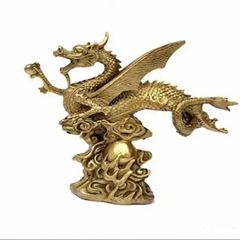 Copper Statue Opening the Light Copper Flying Dragon Pterosaur Statue Desk Fly Chinese Dragon Figurine Statuette Cool Sculpture