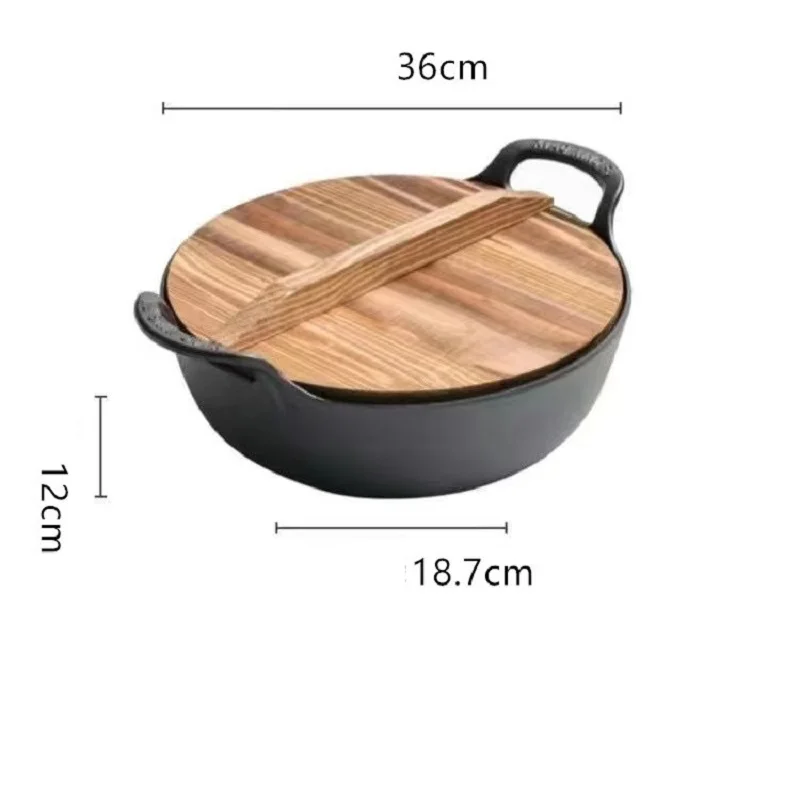 Yuan Bao pan frying pan stew gas stove induction cooker general small steel gun non-coating non-stick pot cast iron