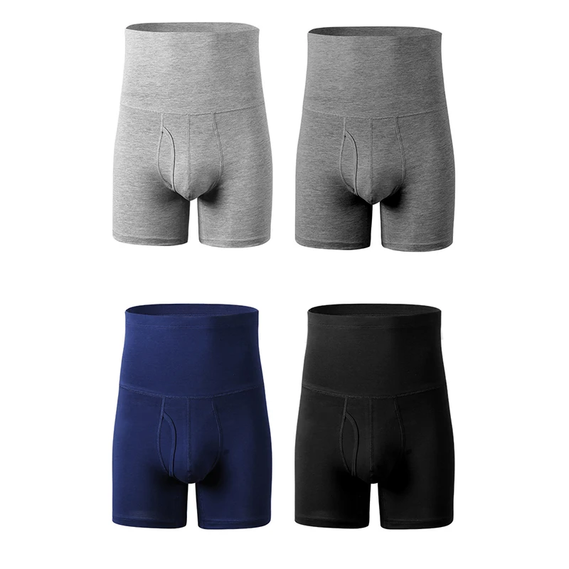 Cotton Mens Underwear Men\'s Boxer  Waistband Anti-Wear Leg High Waist Warm Waist Protection Sports Male Shorts Head Men Panties