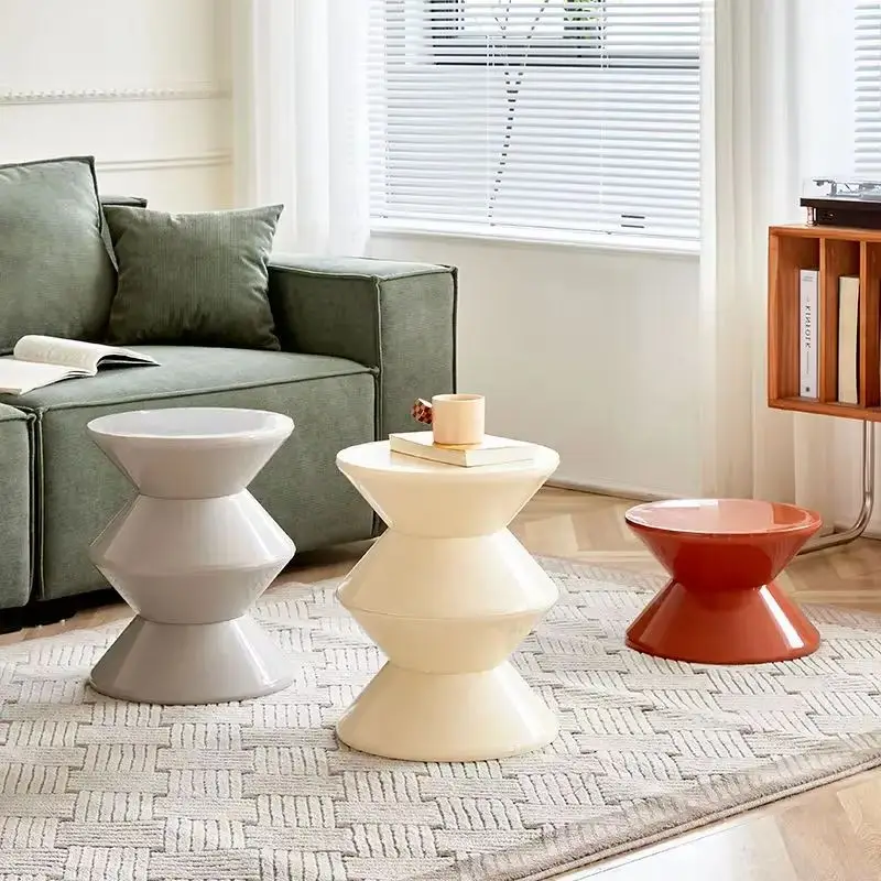 

Короткие табуреты в скандинавском стиле, домашняя гостиная, сменная обувь, османская креативная пластиковая мебельная скамейка в форме песочных часов