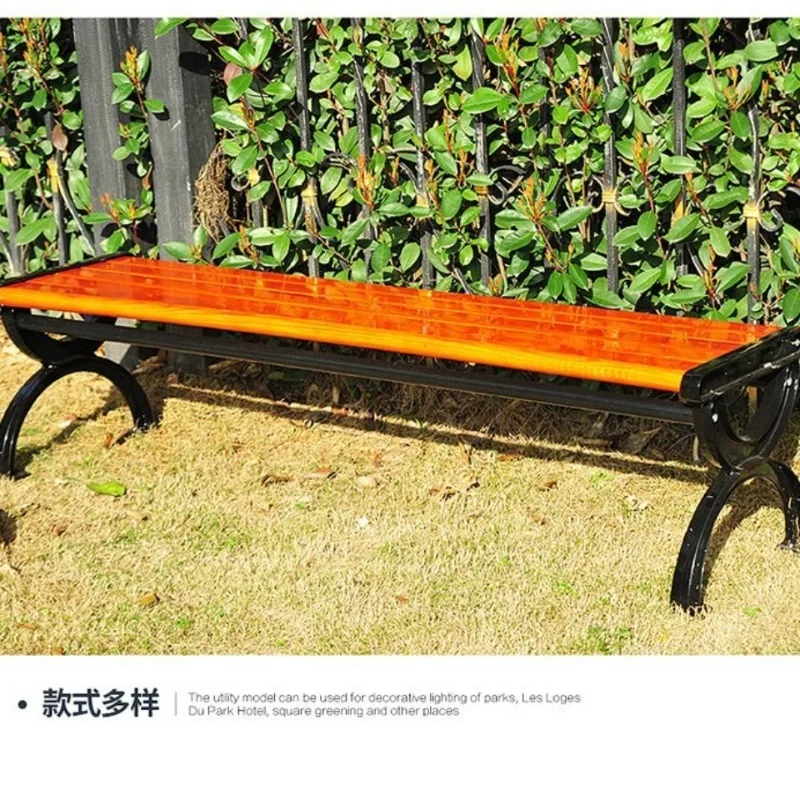 AOLIVIYA Outdoor Park Chair Backrest Bench Iron Leisure Residential Garden Square Plastic Wood Solid Wood Long Chair