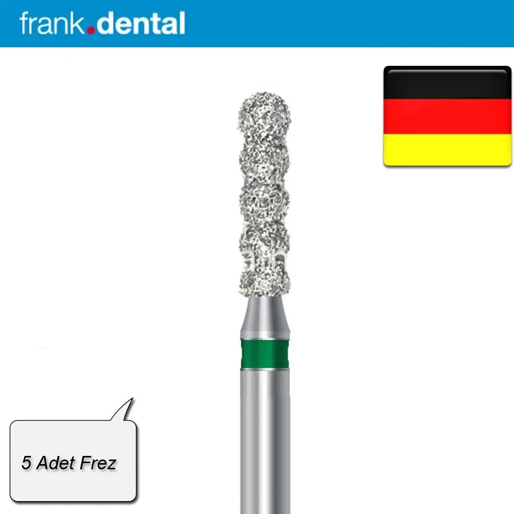 Frank Dental - Diamond Dental Burs - 6051 Green Belt Diamond Burs - Reducer - For Tubine - 5 pcs - Made in Germany Diamond Burs-Made in Germany