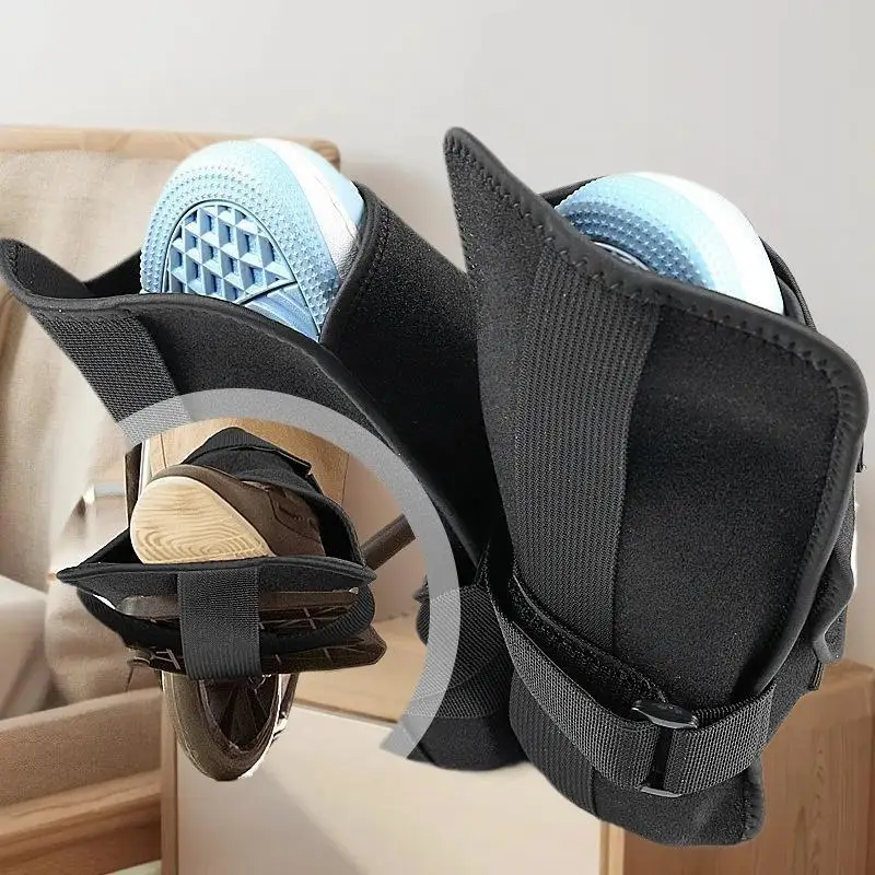 สายรัดรองเท้าสำหรับรถเข็นคนพิการ สีดำ 1 ชิ้น สายรัดแบบยึดติดสำหรับเท้า อุปกรณ์ดูแลผู้สูงอายุ ที่พักเท้าสำหรับรถเข็น