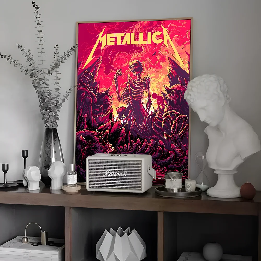 Cool Band M-metallica Classic Movie Posters Waterproof Paper Sticker Coffee House Bar Decor Art Wall Stickers