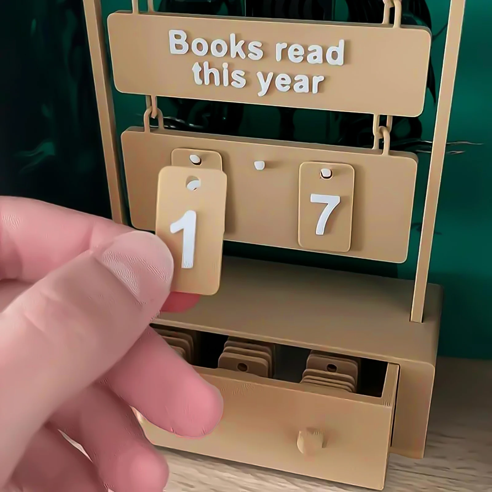 عداد كتب معلق مع أداة عد بطاقات مكونة من 30 رقمًا لتنظيم تخزين الرف بحجم صغير لاستخدام مكتبة المكتب المنزلي #2