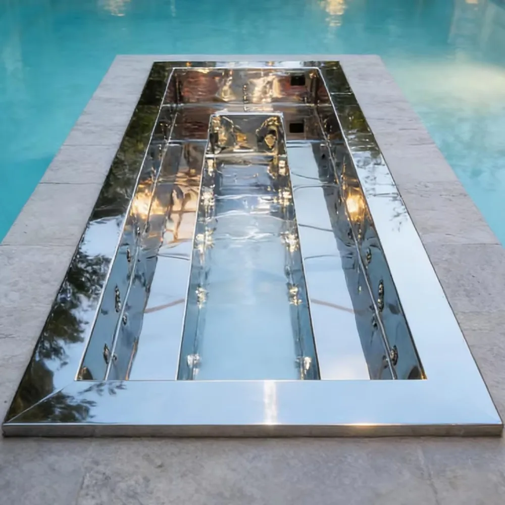 Fenlin Stainless Steel  Massage Pools Swimming Outdoor with LED Lighting Heavy Duty Bathtub Water Jet Therapy