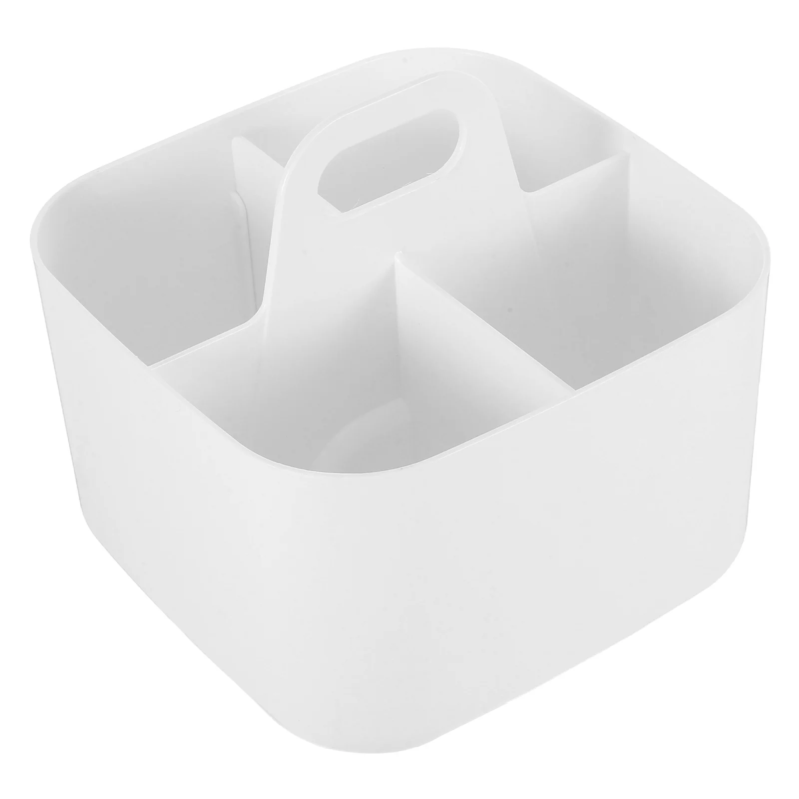 

4 Compartment Storage Box With Handle Multifunctional Organizer For Art Supplies Stationery Tools Makeup Kitchen Dorm Container