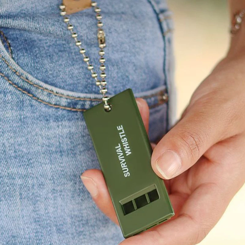 صافرة طوارئ متعددة الصوت، صفارة نجاة ثلاثية التردد، صفارة عالية الملعب للأماكن الخارجية والزلازل والإنقاذ من الكوارث. #6