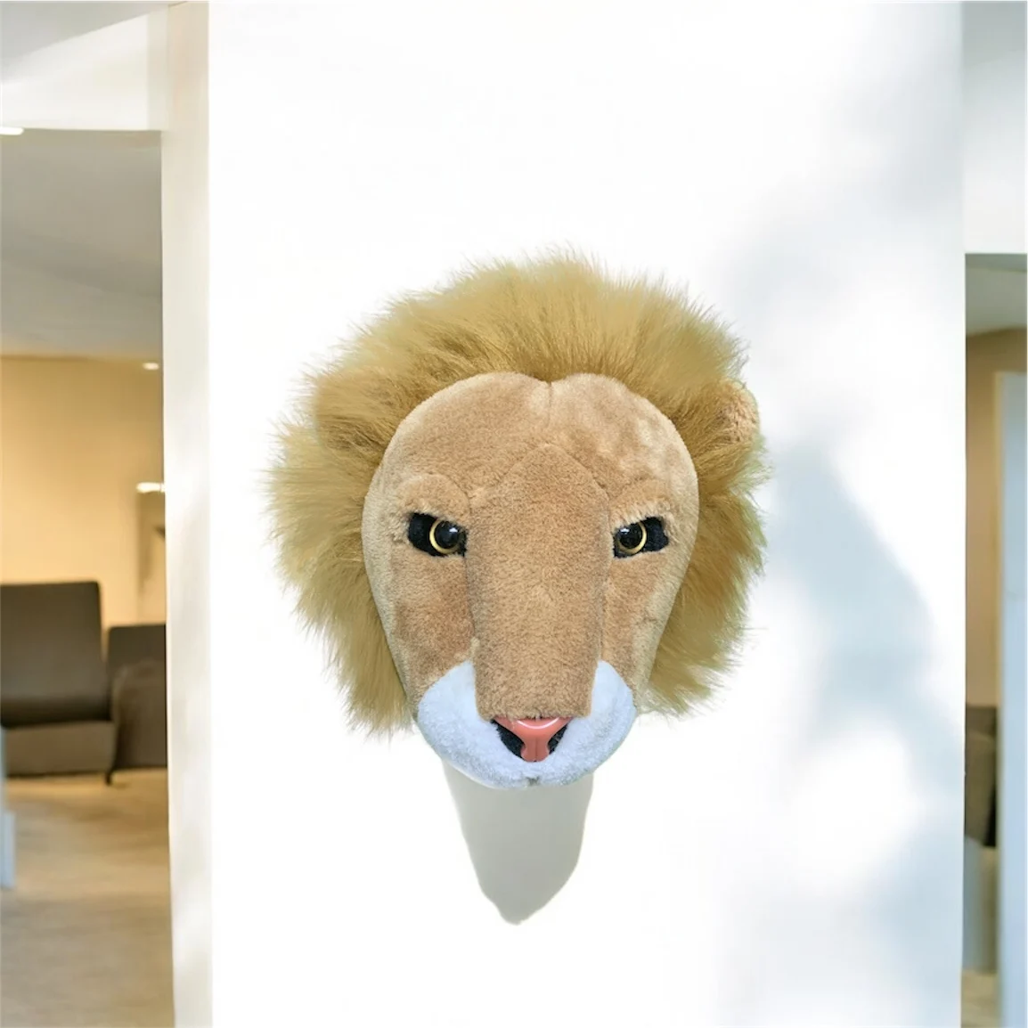 Plush Toys Lion Animals Head Kids Bedroom Decoration Wall Hang Birthday3D animal wall decoration lifelike reallife creativ