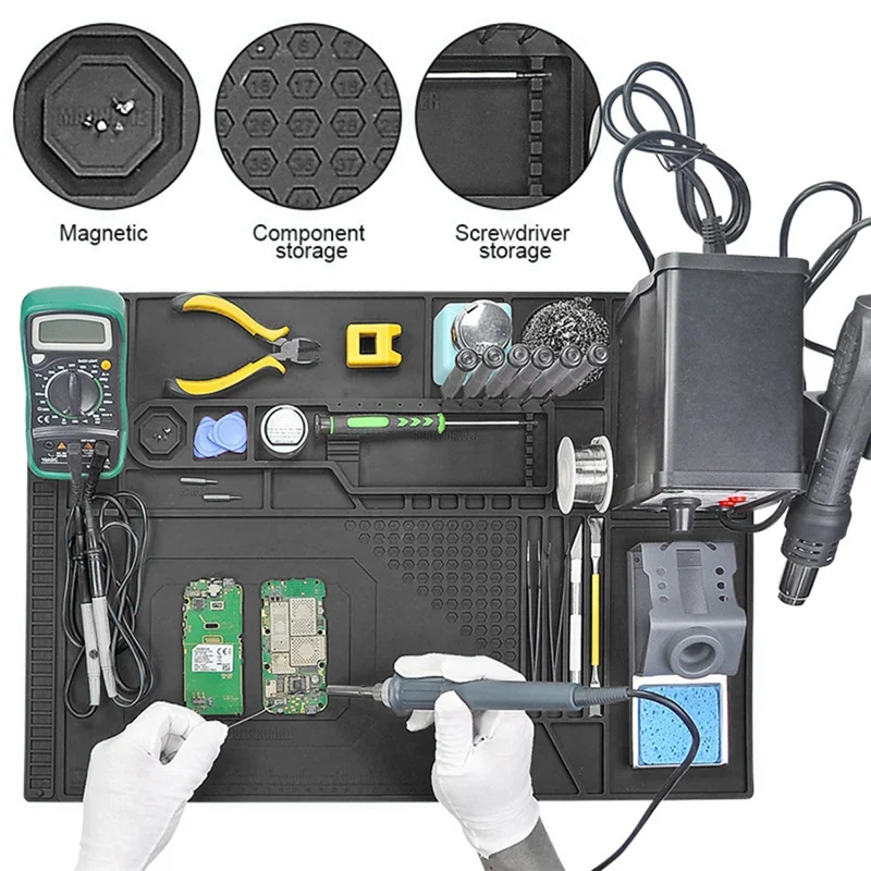 A44Z-Magnetisches Silikonpad für die Reparatur von Mobil- und Computer-Motherboards mit Schraubenpositionierungs-Reparaturmatte