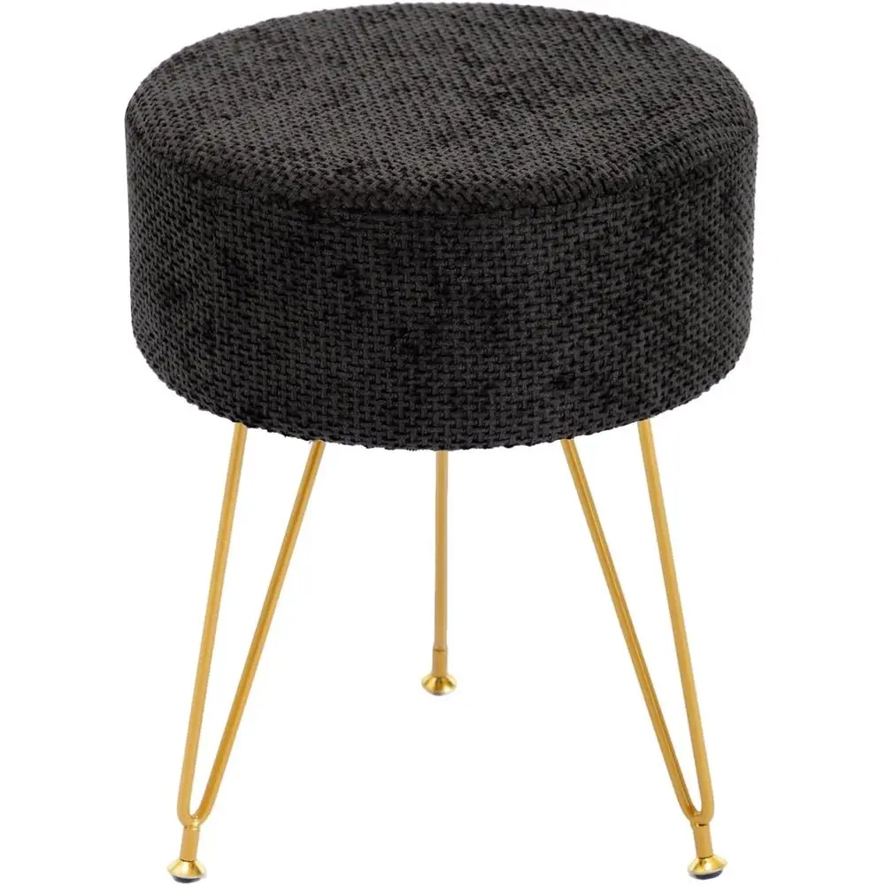 

Velvet Vanity Stool, 350LBS Heavy-Duty Makeup Stool with 4CM Thick Cushion, Round Ottoman ootrest Chair or Bedroom, Bathroom, Dr