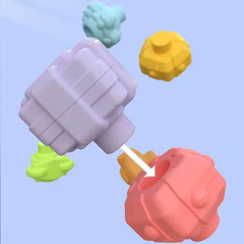 Jouets Montessori pour bébés de 0 à 12 mois, développement sensoriel, jouets éducatifs d'apprentissage, blocs colorés, jeu de tri pour bébés