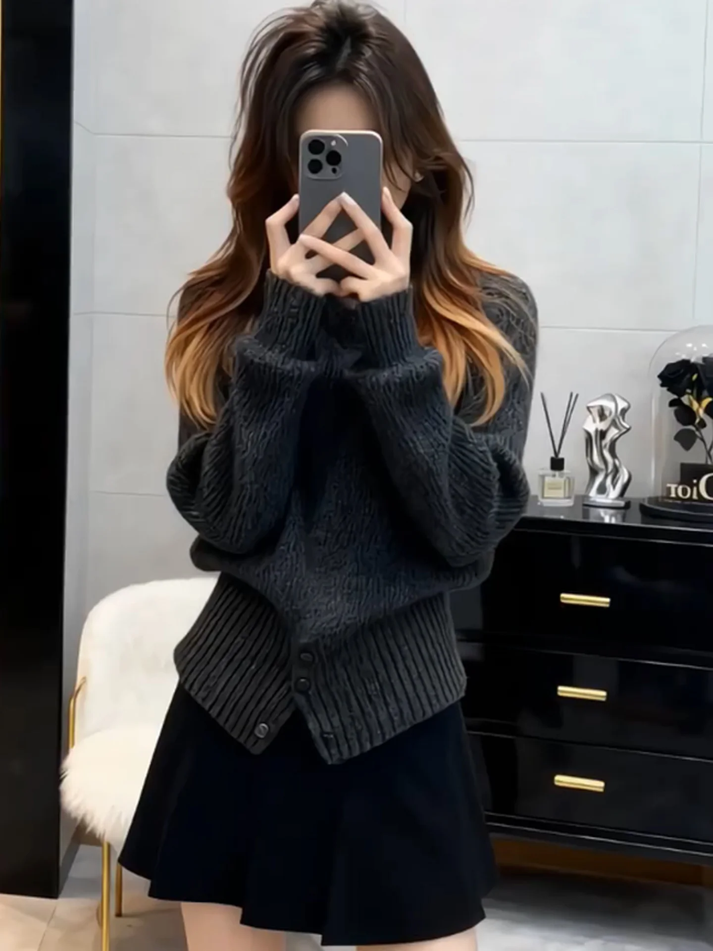 

Comfortable Long Sve High Ne Soft Knitted irt Versatile Winter Top for Commute Korean Sle Straight Cut Big Size