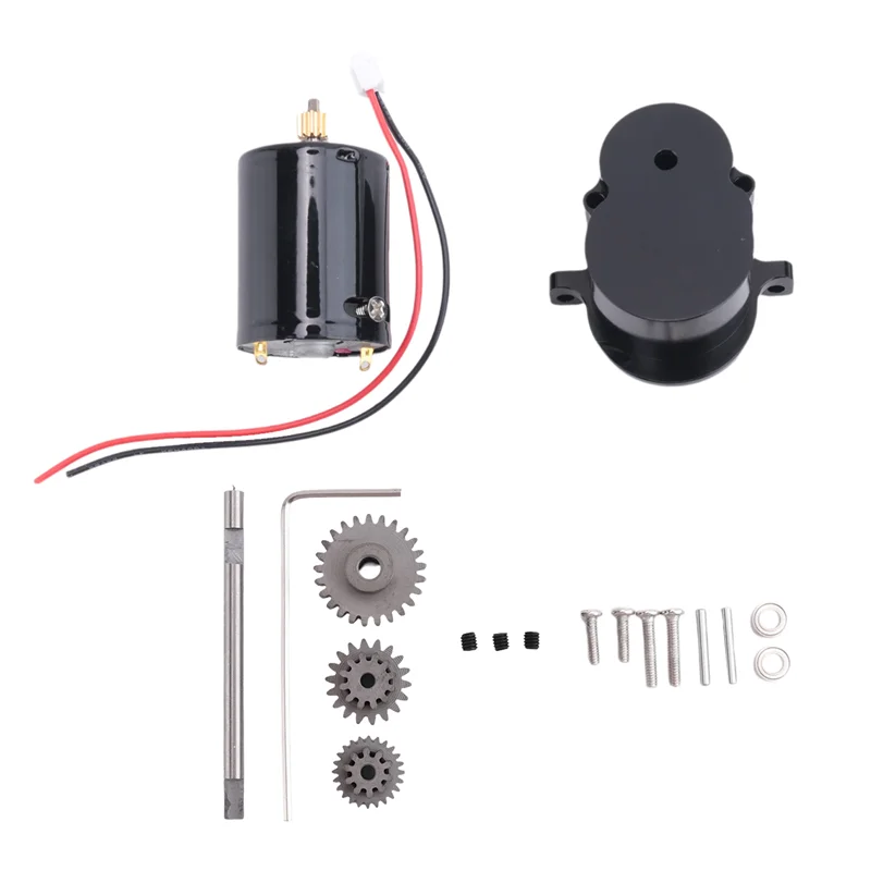 

A63T-Metal Transmission Gearbox With 370 Motor & Steel Gear For WPL D12 D42 1/10 RC Car Upgrade Parts Accessories