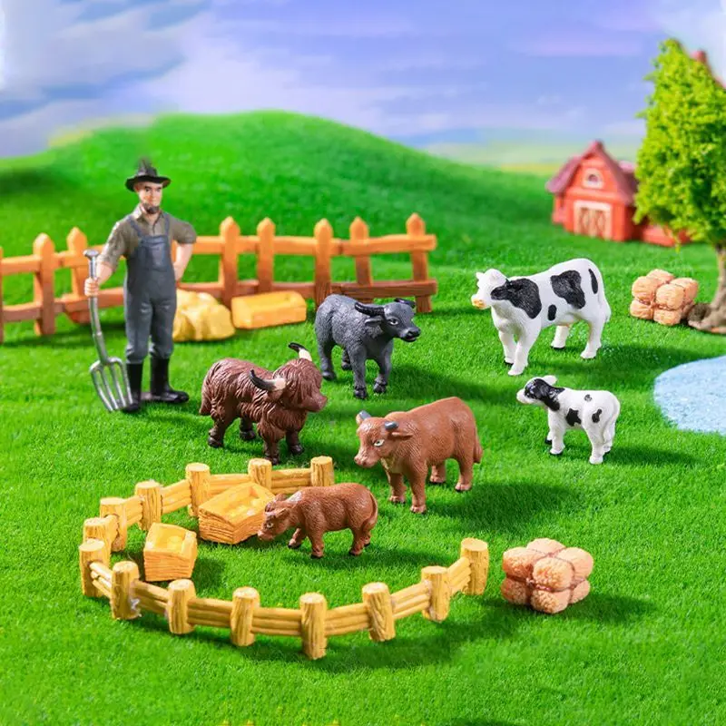 

Miniature Cows Model Simulation Cattle Resin Animals Toys For Diy Model Making/Farm Scene Landscape/Desk Ornament Craft/Diorama