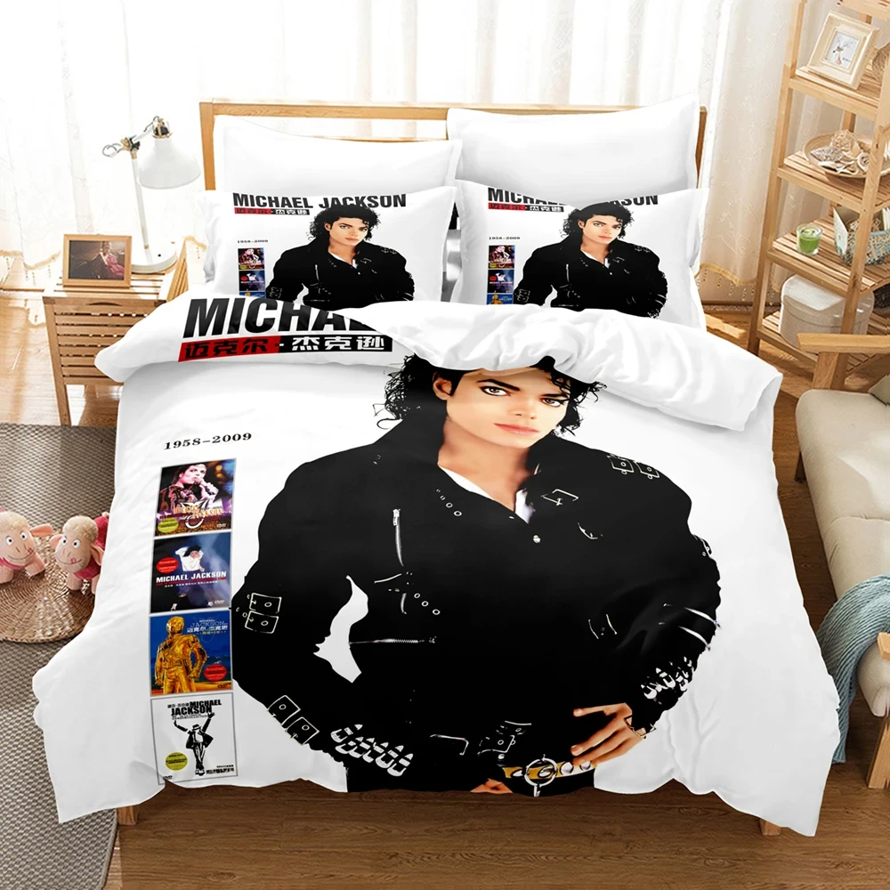 3D Print Michael Jackson Bedding Set Duvet Cover Bed Set Quilt Cover Pillowcase Comforter king Queen Size Boys Adult Bedding Set