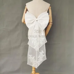 Apliques de lazo de Organza separados, nudos de vestido de novia, nudos removibles para vestidos de novia con cinta personalizada