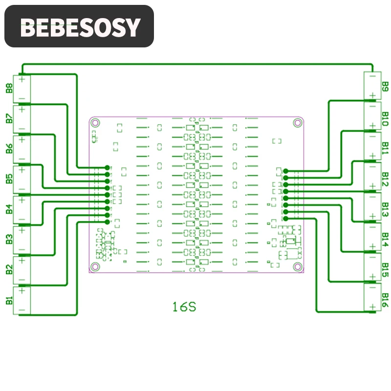 Balanser 12S-16S 5A do akumulatora litowo-jonowego LiFePo4 LTO Aktywny balans 13S 14S 15S Korektor 48V 60V Balanser kondensatorów