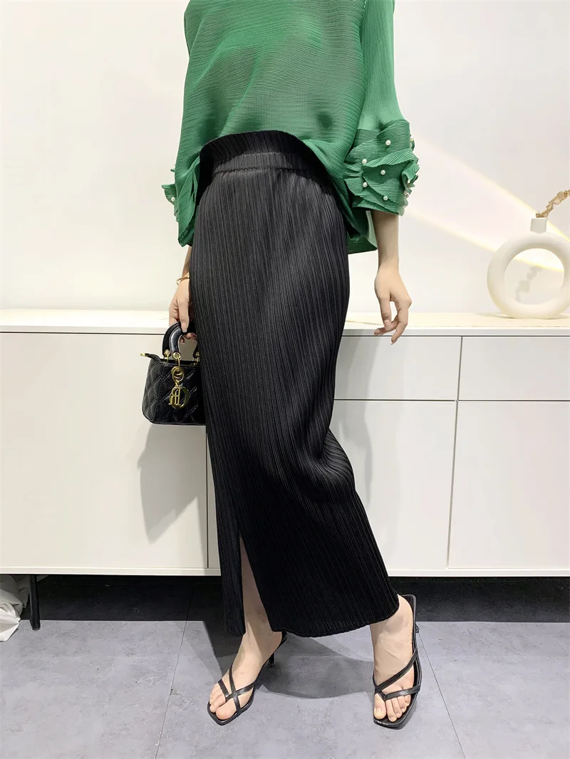 

Pleats Pleated Original Long Skirt Bustier Female Summer 2024 Temperament Slim Pleated Skirt High-waisted Skirt Niche Design