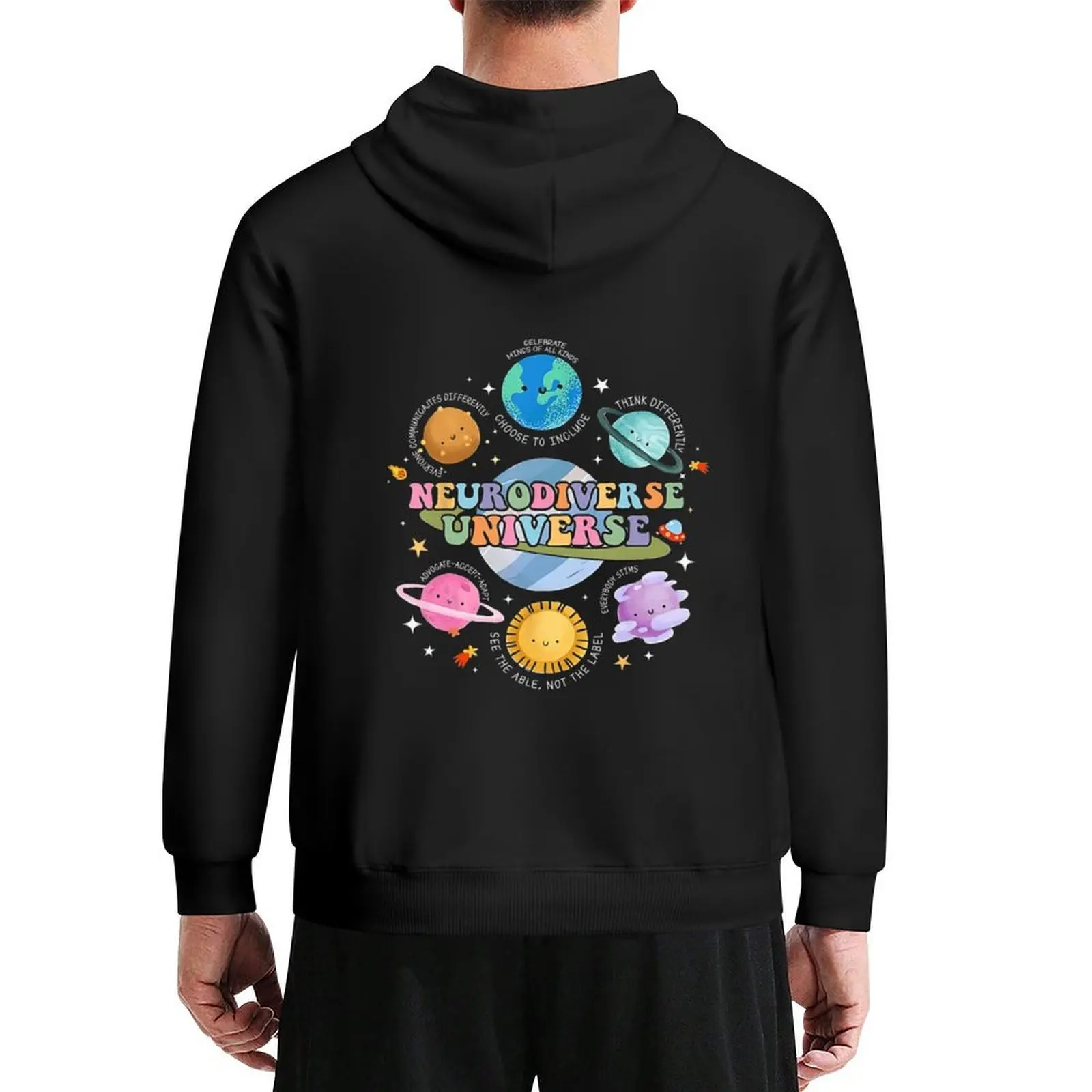 

Neurodiverse Universe Planet Autism Awareness Support Squad Vintage Hoodie men's clothes male clothes new in hoodies