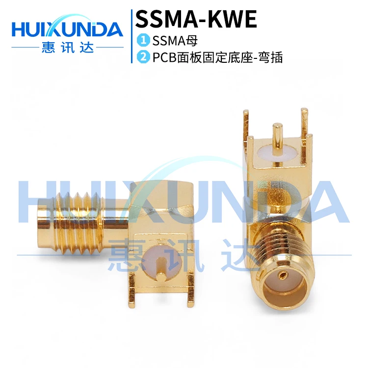 

SSMA-KWE SSMA Bend Seat, Soldered PCB Panel Socket, Mini SMA Female Seat SSMA-KWHD Connector