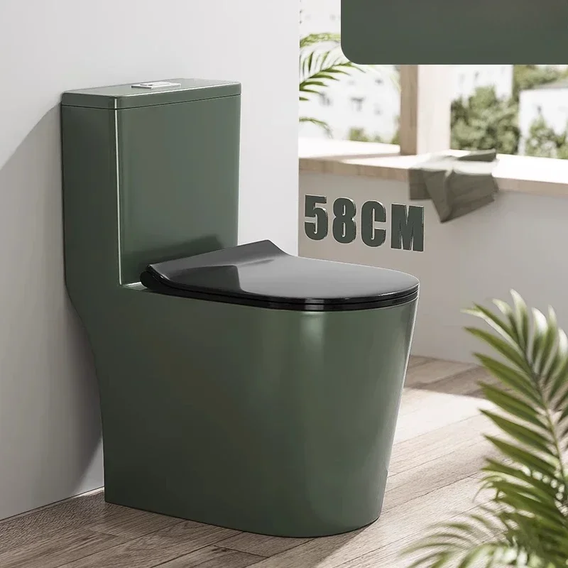 

Small apartment personalized color toilet household one-piece green siphon toilet silent large pipe