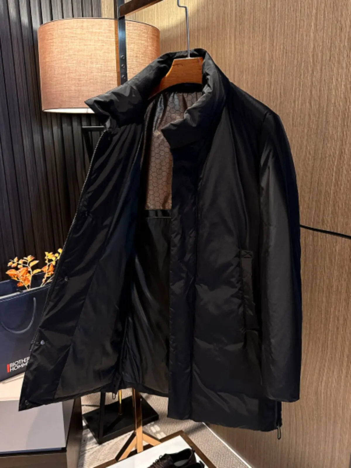 

[Demeanor Warm Business Man] 25 Winter Men's Medium and Long Thickened Warm Stand-Up Collar White Duck Down Jacket