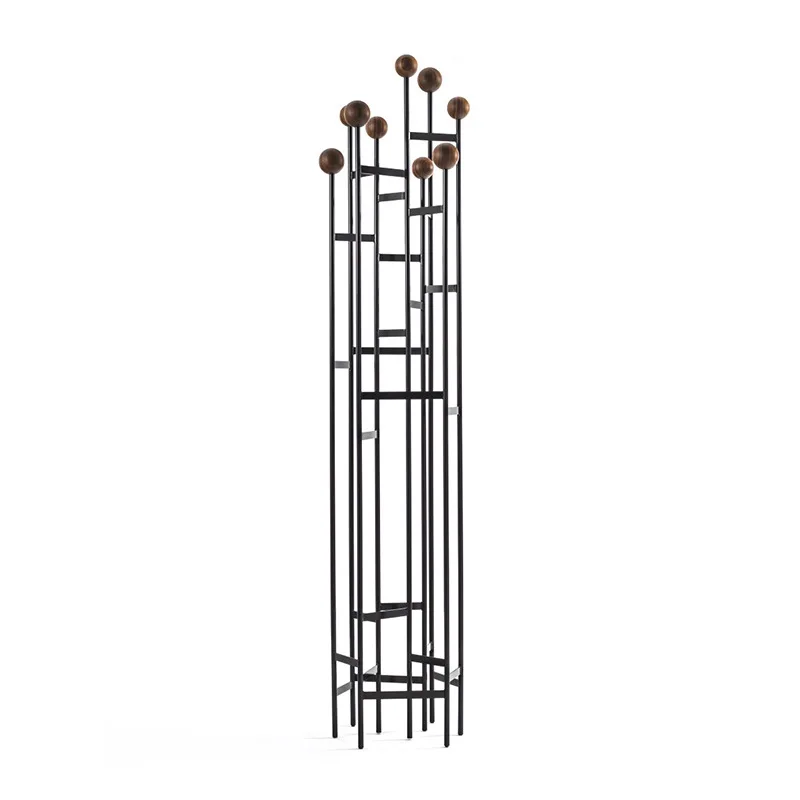 

Simple modern metal soft decoration designer villa model room walnut hanger