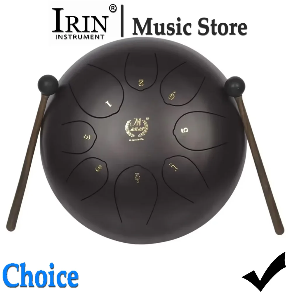M MBAT 8-tone Steel Tongue Drum 10 Inch Zen Practices Tools Yoga Meditation Exercise Percussion Instrument With Accessories