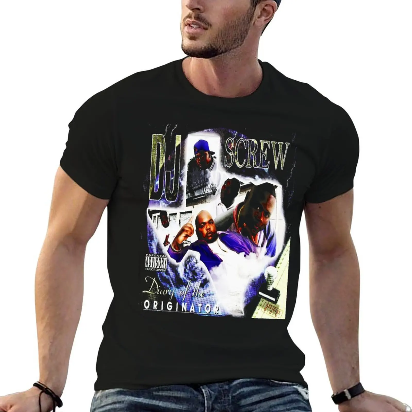 

DJ SCREW T-Shirt cotton t shirt pack t shirt man casual man t shirts for men T-shirt