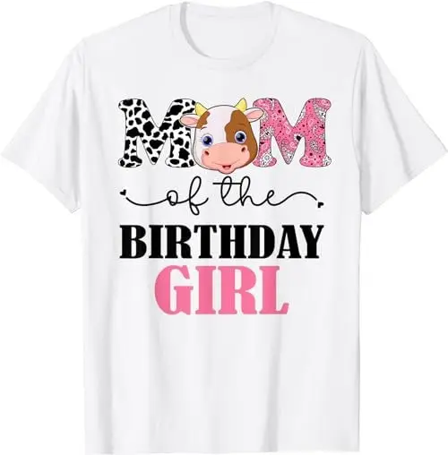 

Футболка с изображением мамы на день рождения и девочки, с изображением фермы, коровы, мамы, мамы, 1 год, пот 48643