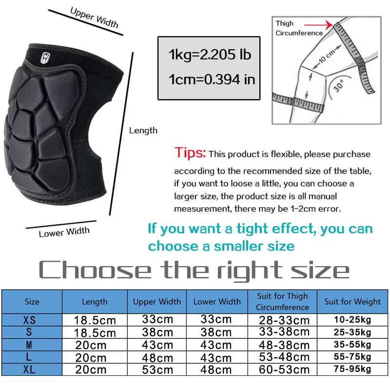 WOSWEIR-Adult Tactical Sports Knee Pads for Skiing Training Thickened Anti-Collision Roller Skating Kneeling Protection Pads