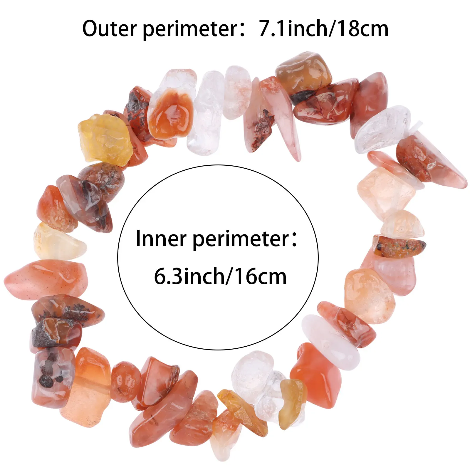 Juego de pulseras de Chip de cristal Irregular, pulseras de piedras preciosas naturales, pulseras elásticas de cristal, cuentas de Chips irregulares, 15 piezas