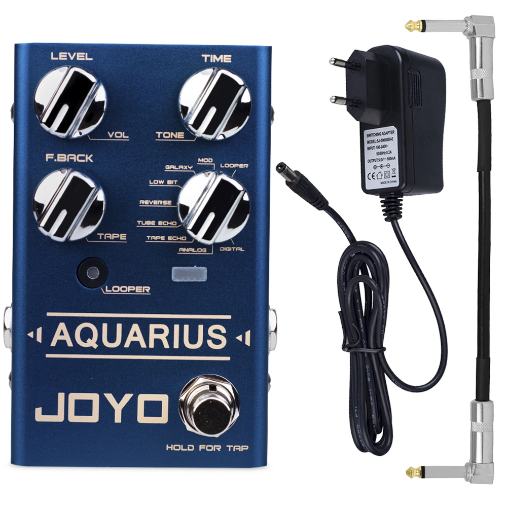 

Педаль эффектов для гитары JOYO R-07 AQUARIUS Looper с задержкой 8, цифровой эффект задержки, 5-минутная запись, функция петлителя времени, педаль для гитары