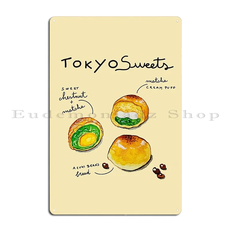 Tokyo Sweets Metal Sign Plaques Decoration Living Room Wall Decor Wall Cave Printing Tin Sign Poster