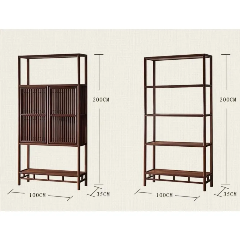 

Легкий роскошный комплект мебели для интерьера книжной полки из массива черного ореха