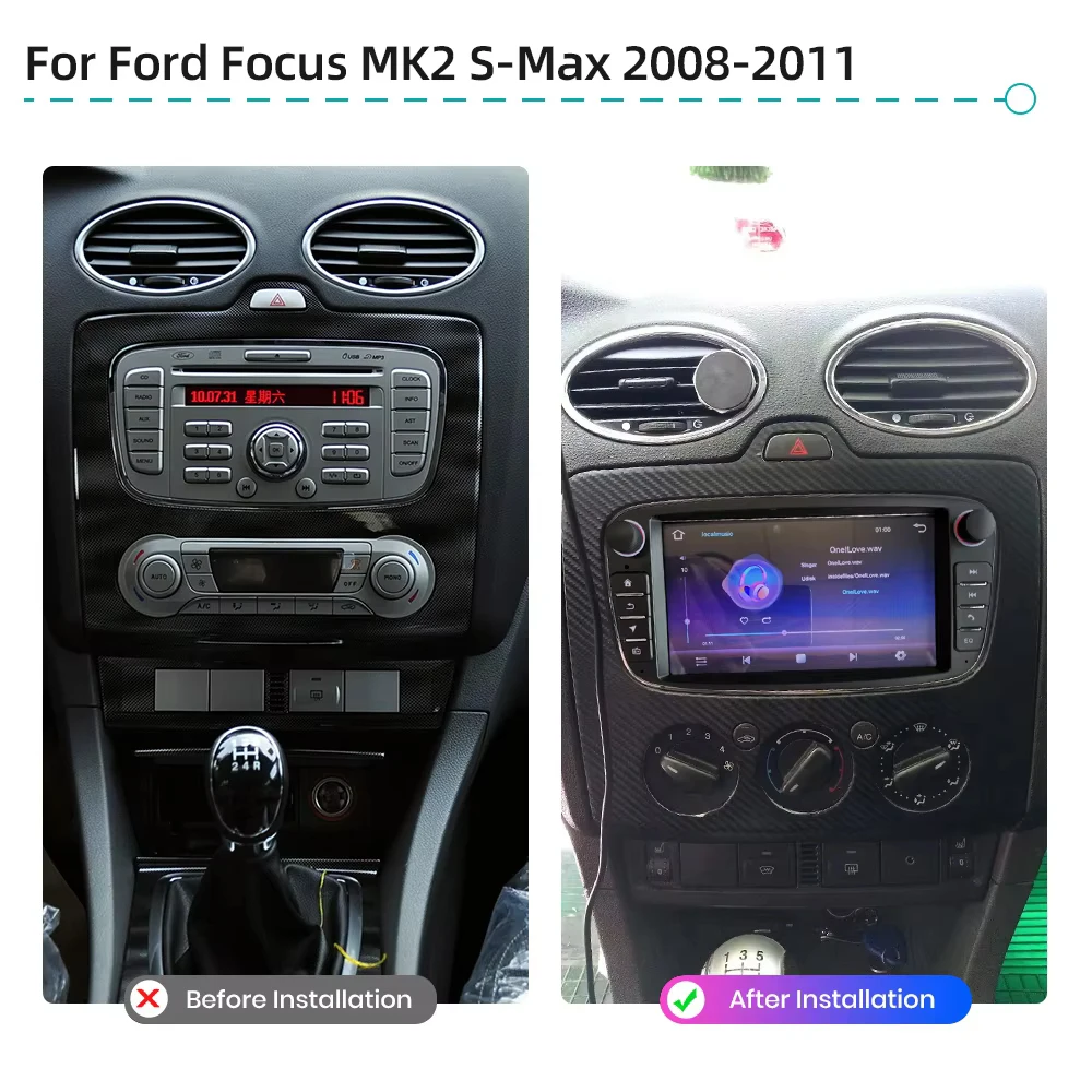 Reproductor multimedia para coche compatible con Ford Focus MK2 S-Max 2008-2011, sistema estéreo inteligente con GPS, radio de coche estéreo con DSP.