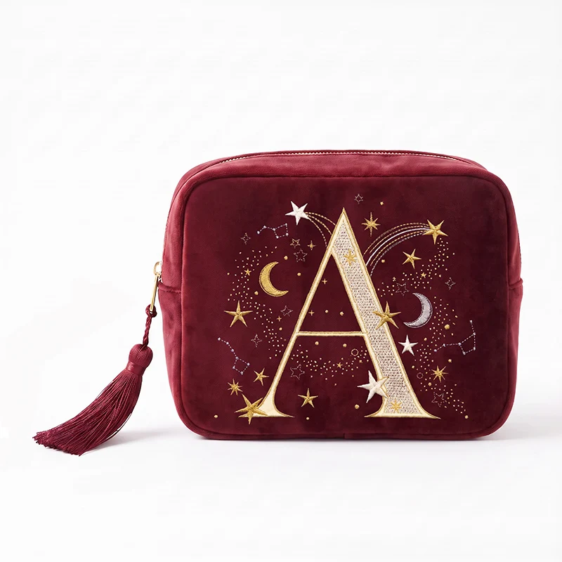 Velvet Cosmetic Bag For Women Travel Makeup Organizer Luxury Cosmetics Storage Pouch Spacious Travel Organizer