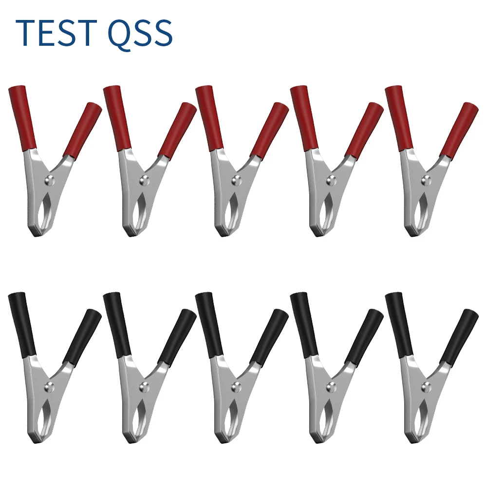 QSS 20PCS Insulated Alligator Clips Black Red Crocodile Clamps for Loaded Truck Car Battery Charging Electrical Testing Q60013