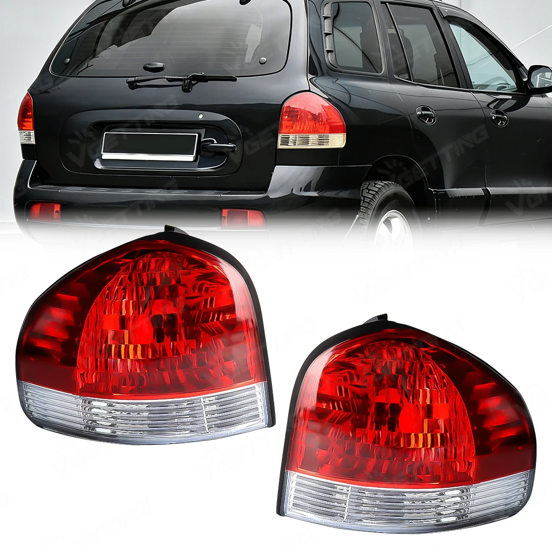 

2 шт. задних фонарей для Hyundai Santa Fe 2001-2006, автомобильные аксессуары, без лампочек, 92401-26000, 92402-26000